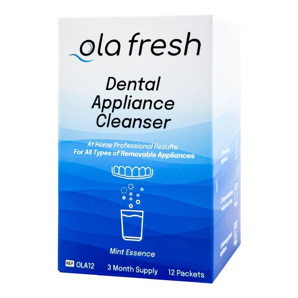 Ola Fresh Dental Appliance Cleaner - Retainer Cleaner, Denture Cleaner, and Dental Night Guard Cleaner for Professional Strength Concentrated Cleaning, Mint Flavor (~3 Month Supply)