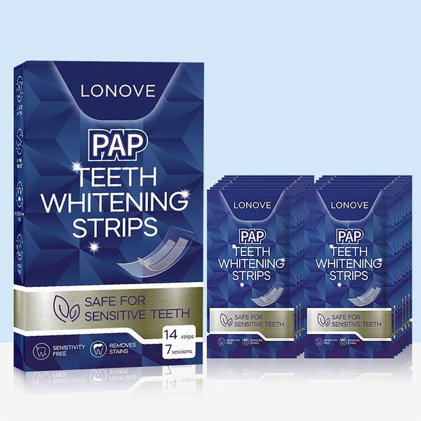 LONOVE Professional Teeth Whitening Strips 7 Treatments - Enamel Safe - 14 Non-Sensitive Whitening Strips - Dentist Formulated Teeth Whitening Kit - Tooth Whitening Strip