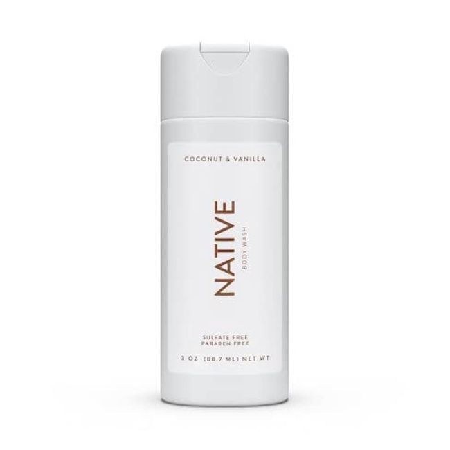 Native Coconut & Vanilla Body Wash 3 oz Travel