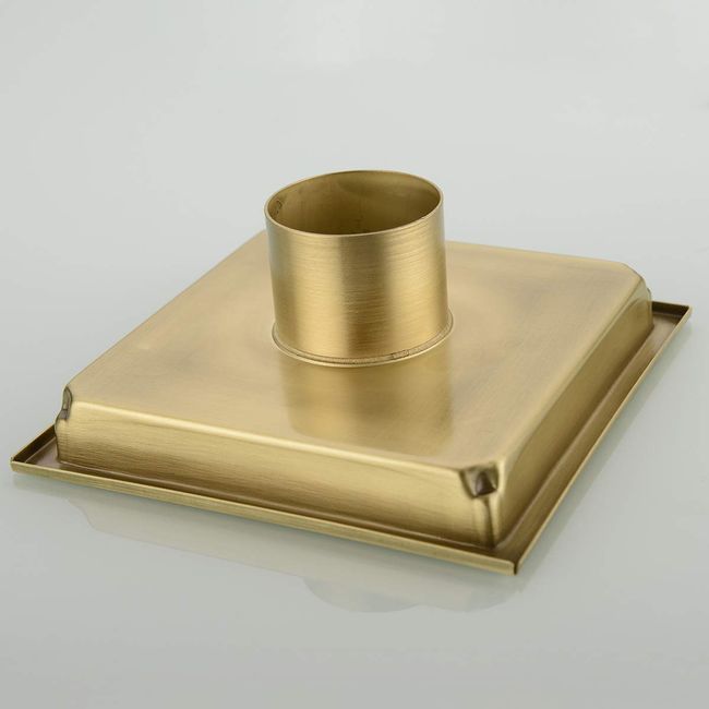 Brushed Gold 4-inch brass Shower Floor Drain with Removable