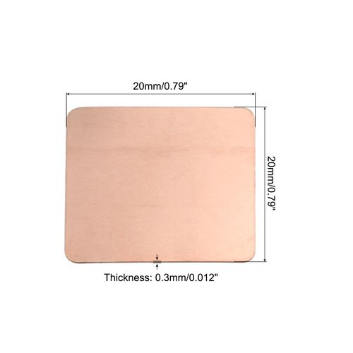 MECCANIXITY Heatsink Copper Pad Shim 20mm x 20mm x 0.3mm Thermal Conductive Heat Sink for Electronic Chip Cooling Pack of 6