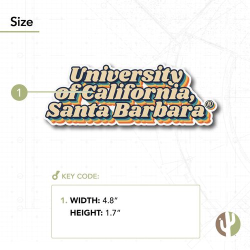 University of California Santa Barbara UCSB Gauchos Vinyl Decal Laptop Water Bottle Car Scrapbook (70's Name Sticker)