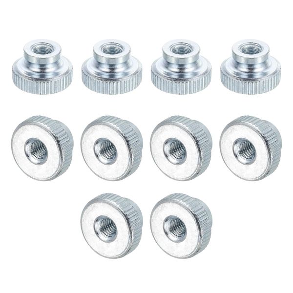 uxcell Knurled Thumb Nuts, 15Pcs M5x0.8mm Iron Round Knobs Fasteners for 3D Printer Part, Silver Tone