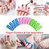 RuiChy 24 Pcs Toe Separators for Pedicure, 3 Colors 12 Pairs Soft Toe Stretcher Toe Spacers Finger Dividers Sponge Toe Cushion for Manicure Art Salon Toe Separators