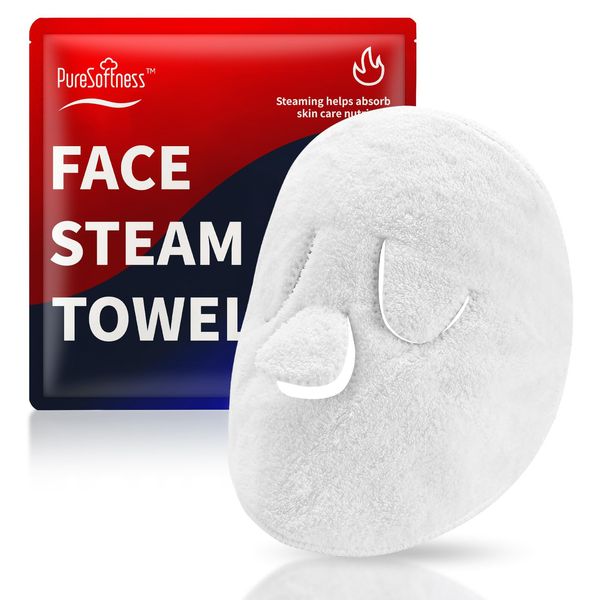 Face Steam Towel with Headband. Reusable Facial Steamer Spa Towels for Women ...