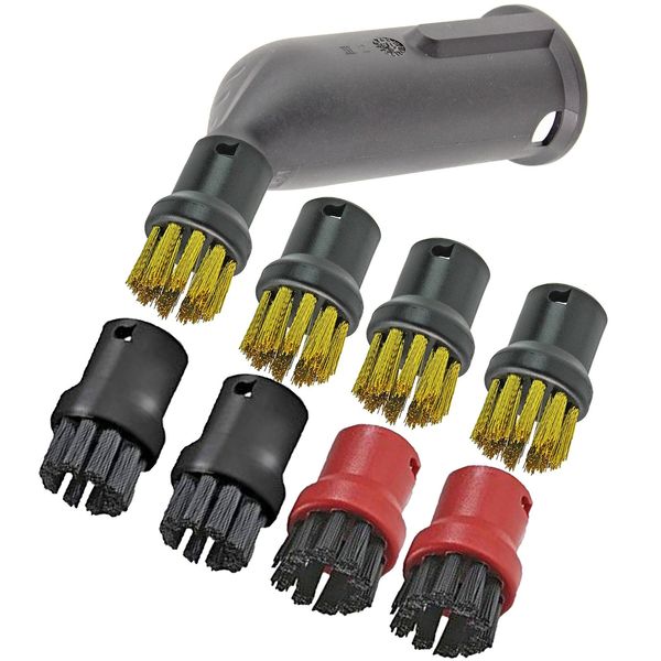 Spares2go Steamer Detail Attachment Nylon + Wire Nozzle Brushes for Karcher Steam Cleaners