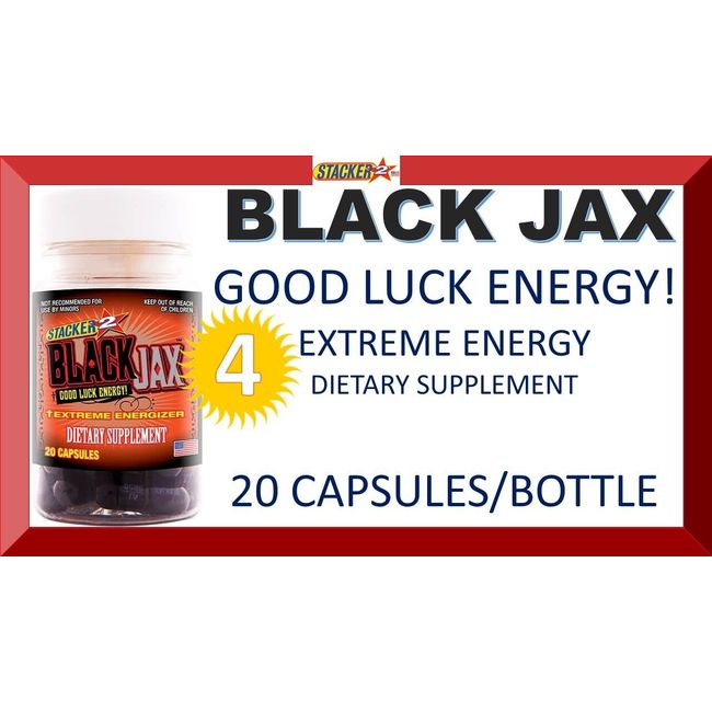 4 BLACK JAX GOOD LUCK EXTREME ENERGY 20 CAPSULES (4 BOTTLES) = 80