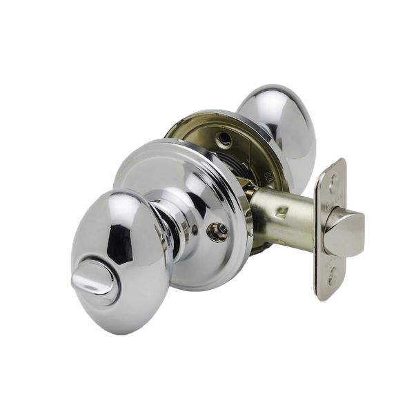 Copper Creek EK2030PS Egg Door Knob, Privacy Function, 1 Pack, in Polished Stainless
