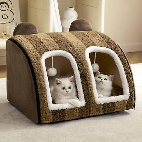 Pet Cat House Cat Bed Plush Bed Washable Cat House Cave Pet Bed Cute Pet Cat