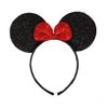 Sparkly Mouse Ears with Bow on Headband/ Aliceband.Hair Accessory-Black by Inca