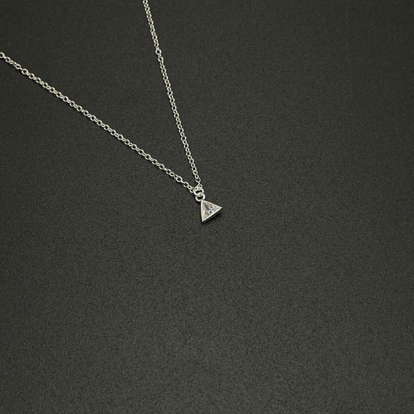 Silver 925 Cubic Mini Triangle Silver Necklace