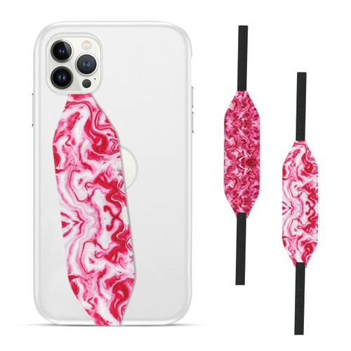 Switchbands Phone Grip Strap - Pack of 2 Reversible Finger Holder for Phone Back, Customizable Anti-Slip Design, Wireless Charging Compatible Detachable Holder for iPhone - Acetate Pink