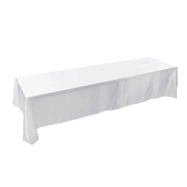 145x320cm Rectangle Tablecloth, Stain-resistant Table Cloth Cover in Washable Polyester - Great for Buffet Table, Parties, Holiday Dinner, Wedding & More(White)