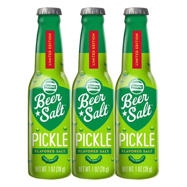Twang Pickle Beer Salts, Pickled Flavored Beer Salts, Pack of 3 Bottles, 1.0 oz Each Bottle