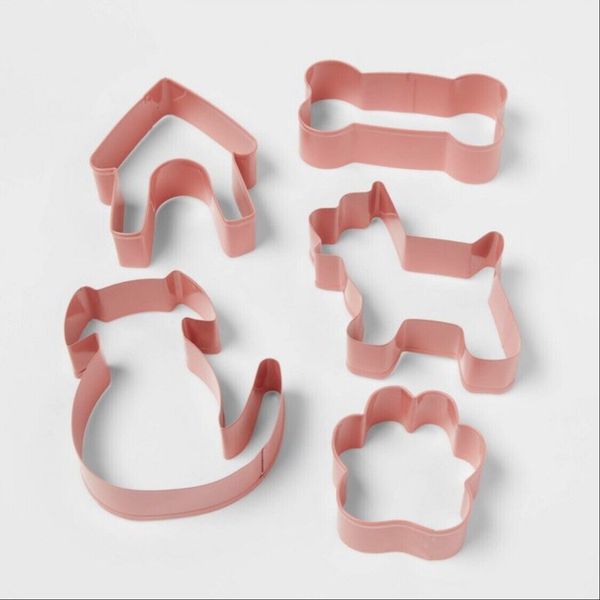 5pc Stainless Steel Cookie Cutter Set by THRESHOLD Dog Paw Bone House Pet Treats