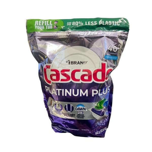 CASCADE PLATINUM PLUS FRESH SCENT 40 CT ACTIONPACS