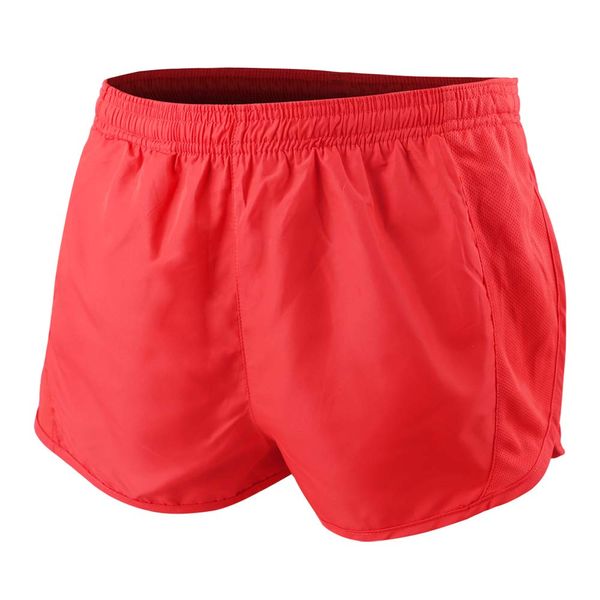 Men's Sports 1" Elite Split Running Shorts with Side Mesh Panel Quick Dry Lightweight Polyester Red L