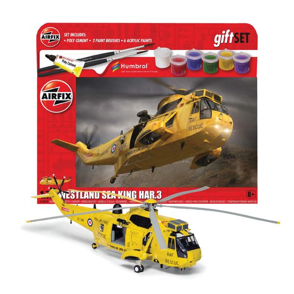 Airfix Hanging Model Aircraft Kits - Westland Sea King HAR.3 Model Building Set, 1:72 Scale Model Helicopter Kit for Adults & Kids 8+ - Aircraft Models Military Gifts for Men to Build, Skill Lvl. 3