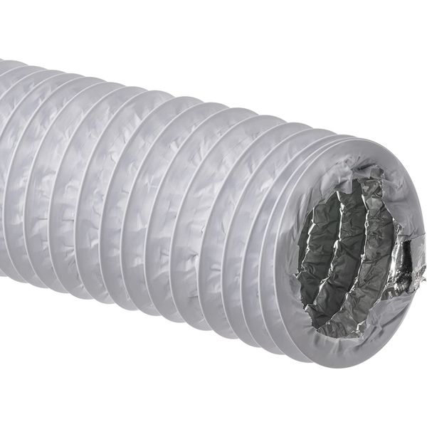 Ø 100mm / 1m PVC Aluminium Flexible Ducting - White Ventilation Duct Hose for Tumble Dryer, Cooker Hood, Extractor Fan, Air Conditioner