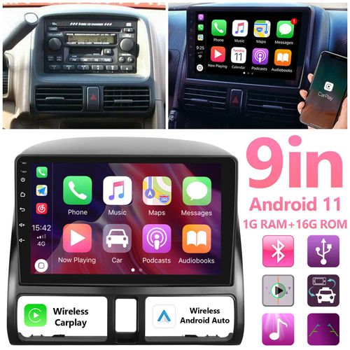 CarplayAndroid Auto WiFi GPS Navigation, Aublinto 9'' 8227L-DEMO Android 13 Car Navigation 9-inch Built-in Carplay+Android Auto2+32G+AHD Camera+Microphone Compatible WithCRV 2001-2006