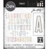 Sizzix Thinlits Die Set 43PK Alphanumeric Bulletin by Tim Holtz, 666281, Cranberry