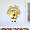 Spongebob Wall Sticker - Rainbow Personalised Name Decal Wall Art (60cm Height x 50cm Width)