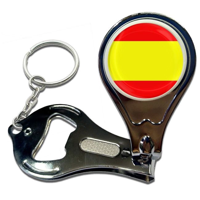 BadgeBeast.co.uk Spain Flag - Key Ring Bottle Opener and Nail Clipper