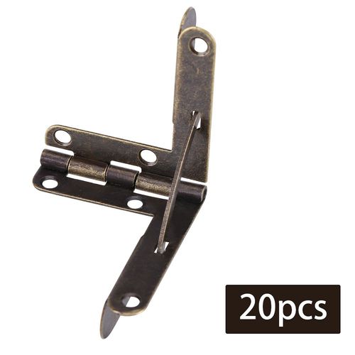 20pcs Spring Hinge TOPINCN Mini Hinges Decorative Wood Case Box Lock with Crews(Bronze)