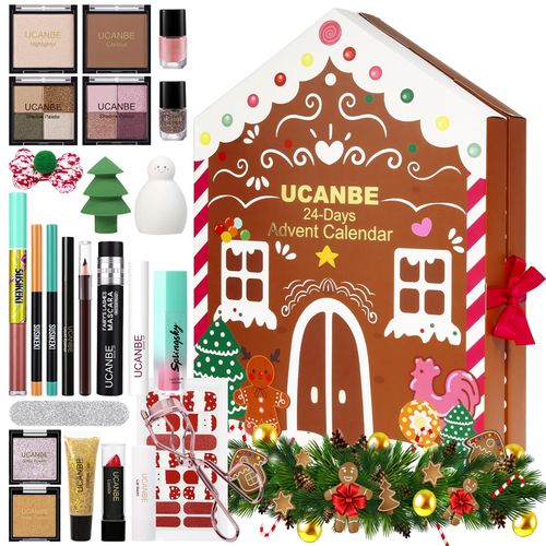 Makeup Advent Calendar 2024, 24 Days Christmas Gift Makeup Sets For Women, UCANBE 2024-2025 Xmas Countdown Calendar Full Makeup Kits Beauty Makeup & Cosmetic For Teens, Girls Gift