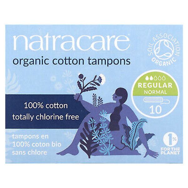 Organic Cotton Tampons, Regular, 10 Tampons