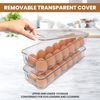 KICHLY Egg Container for Refrigerator - Container With Lid & Handle (Pack of 1)