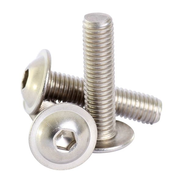 Bolt Base 6mm A2 Stainless Steel Flanged Button Head Allen Bolt Hex Socket Screw M6 X 25-50