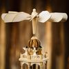 German Style Christmas Pyramid Carousel Windmill 18in -20 White Tree Candles