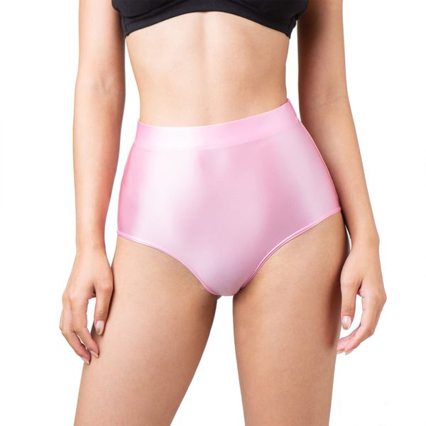 LOST-G Super Glossy Pants, Full Back Panties, Super Slippery, Beautiful Legs, Smooth Fabric, Tightly Tight Trousers Trousers, Bikini Panties, Briefs, Costume, Cosplay (Full Back - M, PINK)