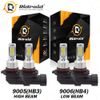 9005+9006 LED Combo Headlight Kit COB 160W Light Bulbs High &Low Beam