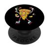 Pizza Slice on Rollerskates, Roller Skating Retro Skater PopSockets Swappable PopGrip