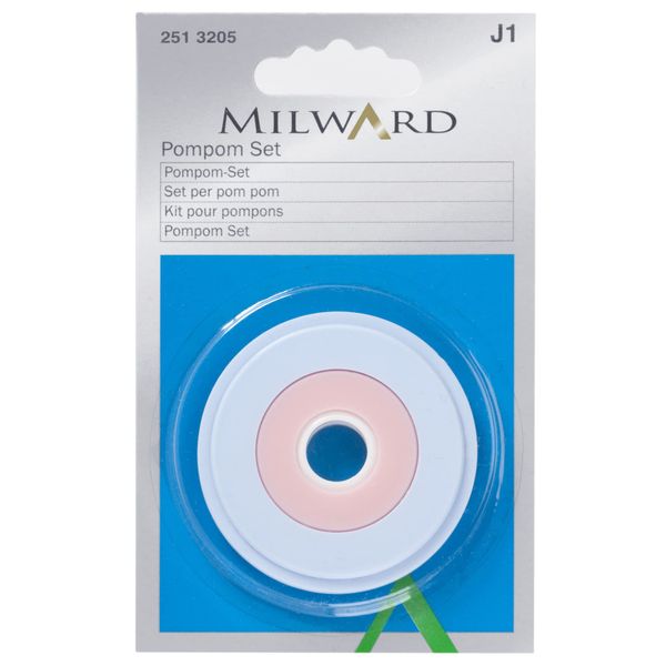 MILWARD Pom Maker Set, 3 Sizes, White, 1½"-3" (40mm-75mm)