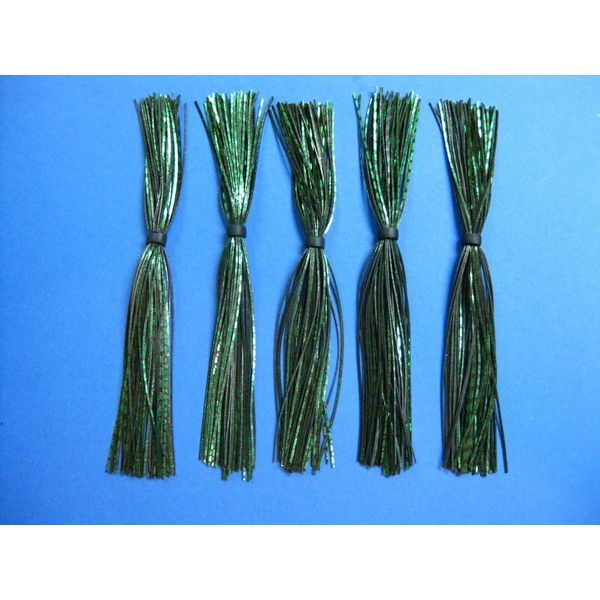 5  Green Chrome silicone skirt replacement material Tab Spinner bait jig