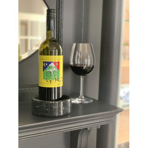 Fox Run Black Marble Wine Stand, 5 x 5 x 2 inches,48757