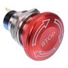 Emergency Stop 22mm Push Button Switch Stainless Steel 5A 1NO 1NC IP65