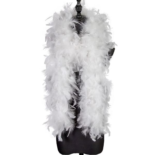 Raibertin 2 Yards 90g Turkey Chandelle Feather Boa for Women Costume Accessory,Party Dancing Dress Up, Holiday Decor,Gatsby Feather Boa 1920s Flapper Accessories