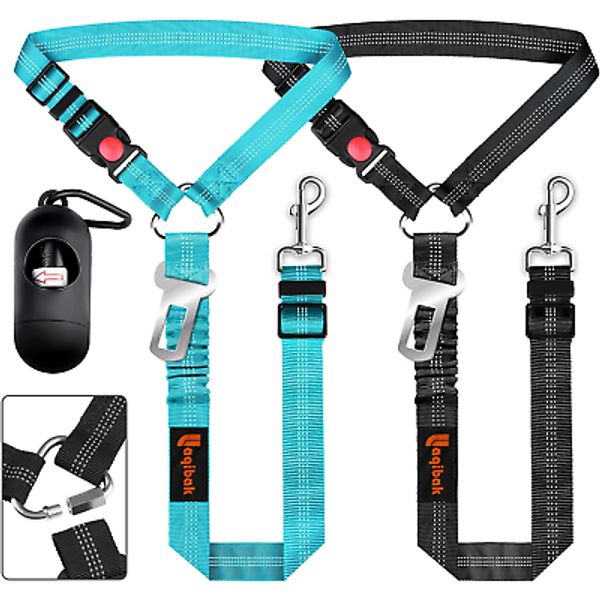 Removable Dog Seat Belt Harness for Car, 3 in 1 Pet Dog Car Seatbelt Leash, Retr