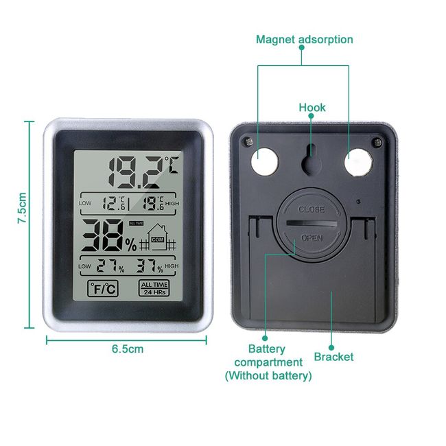 Mini Indoor Outdoor Electronic Digital Alarm Thermometer Temperature  Monitor Gauge With Probe