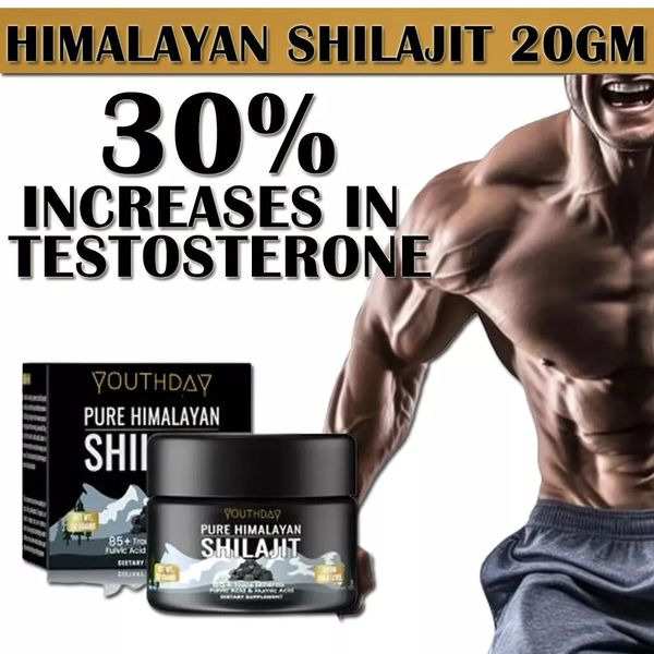 Pure 100% Himalayan Shilajit Resin | 20 Gram Jar (60 Servings) + Measuring Spoon