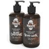 Beard Wash and Conditioner with Oil for Men, Anti Beard Dandruff Moisturizer, Beard Softener and Strengthener, Beard Care Set for Growth with Argan and Jojoba - Sandalwood Scented Combo, 17oz