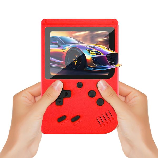 Handheld Game Console Portable Retro Video Game Console Support for Connecting TV & Two Players, Preloaded 500 Games with 3.0 inch HD Screen, Presents Christmas for Kids, Adults (Red)