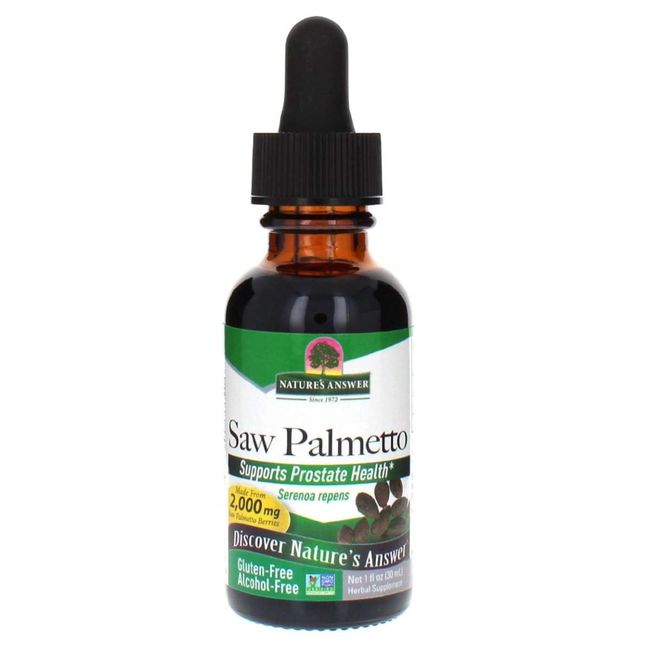 Nature's Answer Saw Palmetto Extract (Sägepalmen-Extrakt), ohne Alkohol, vegane Tropfen, 30ml, Laborgeprüft, Glutenfrei, Sojafrei, Vegetarisch, Ohne Gentechnik