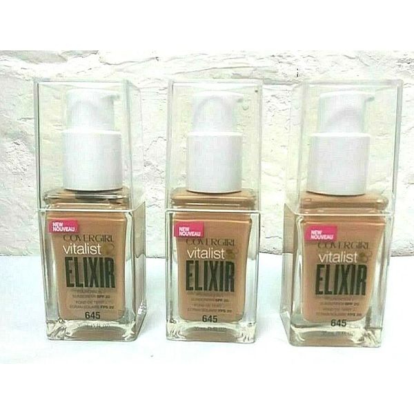 3 ~ Covergirl Vitalist Healthy Elixir Foundation # 645 Warm Beige 1 Oz Ea