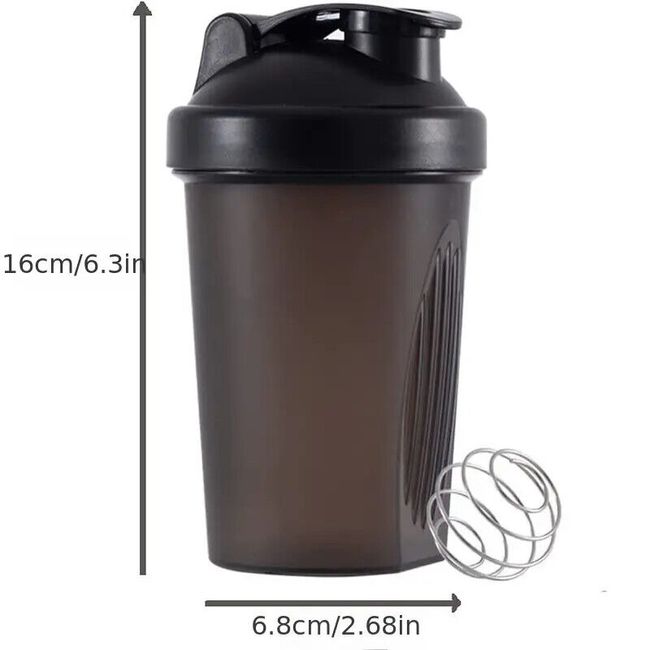 600ML Blender Shaker Bottle with Plastic Whisk Ball BPA Free