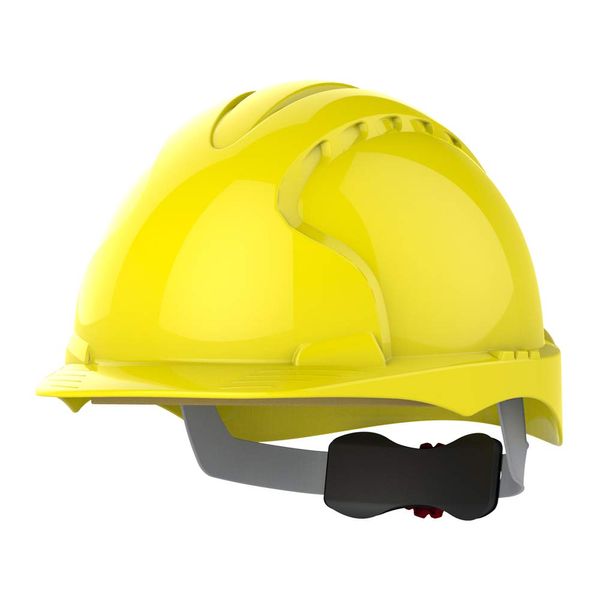 JSP EVO3 HDPE Safety Helmet Wheel Ratchet Yellow (AJE170-000-200)